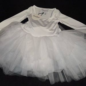 Plum NYC white long sleeve tutu dress